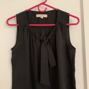 3/$15 Loft XSP black pussybow top